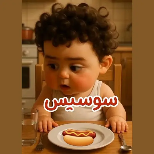 بابایی من گرسنمه بهم غذا بده سوسیس بابایی من گرسنمه بهم غذا بده سوسیس