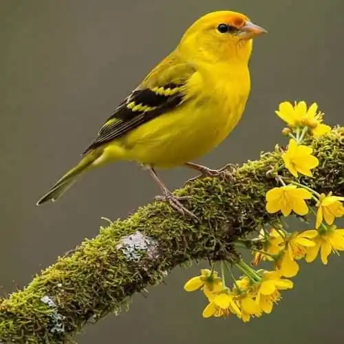 نمای نزدیک از قناری خوشصدای زرد نمای نزدیک از قناری خوشصدای زرد